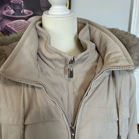 croft & barrow coat jacket woman size large removable hood double zips quilted - Picture 3 of 12